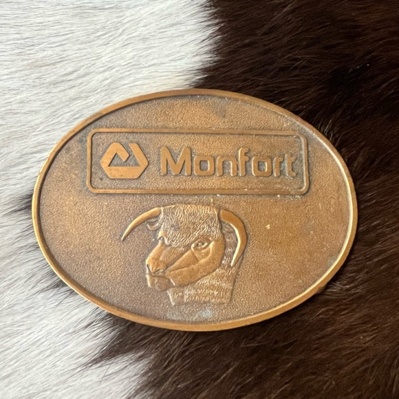 Other - Vintage VTG Monfort Belt Buckle Bronze Color